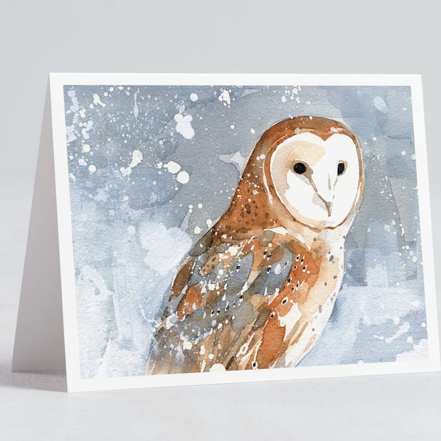 Barn Owl in Snow Card