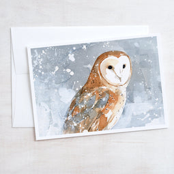 Barn Owl in Snow Card Set