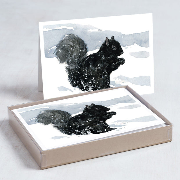 Black Squirrel in Snow Card Set
