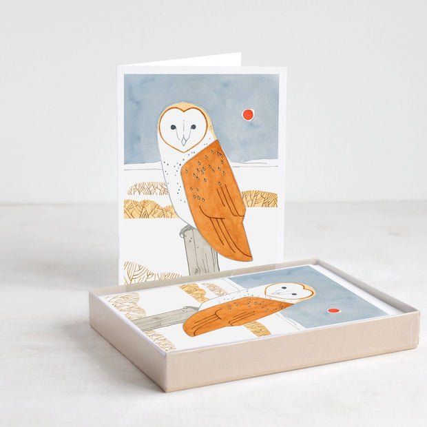 Barn Owl Christmas Card Set