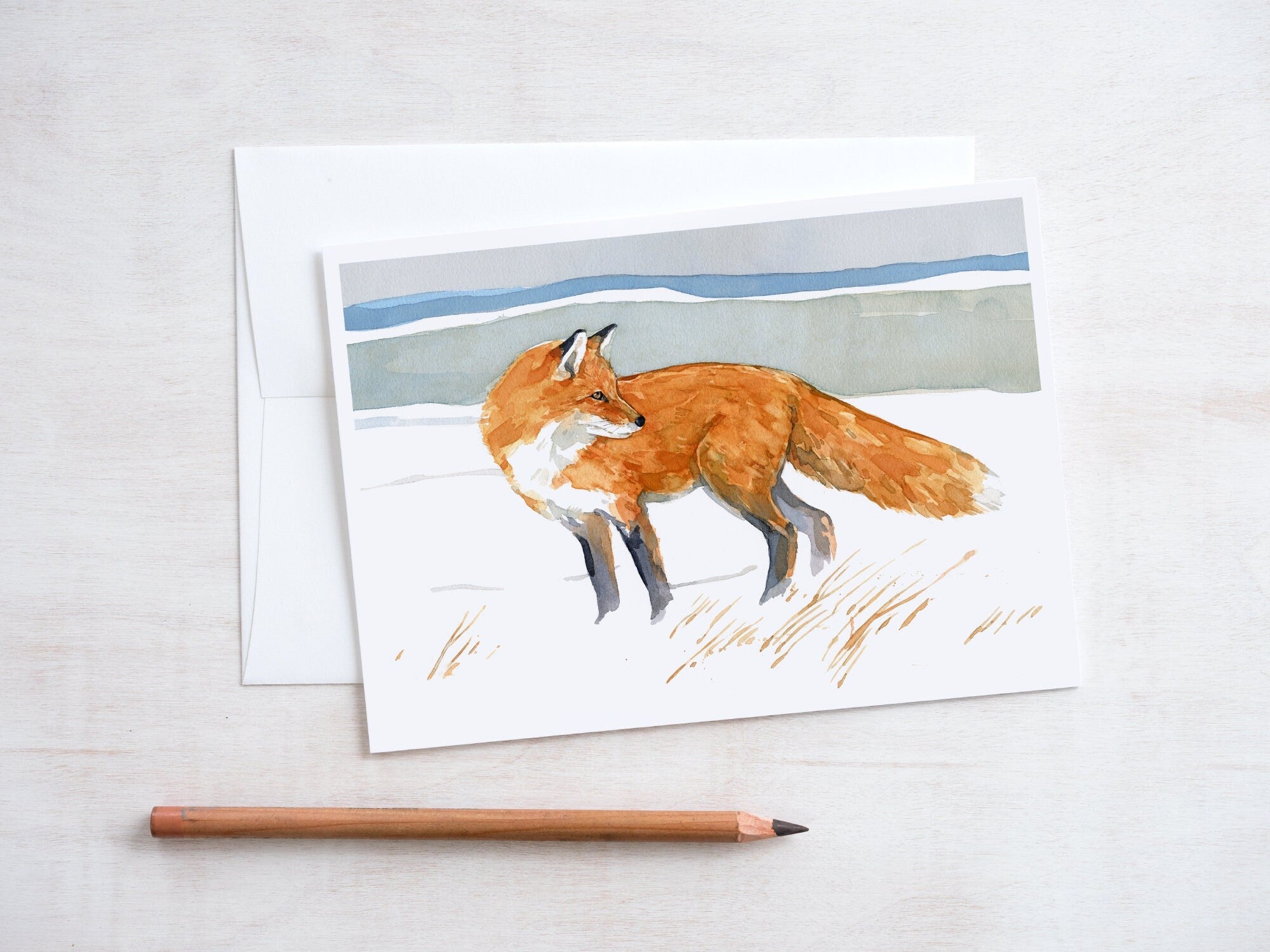 Red Fox Watercolor Card Set
