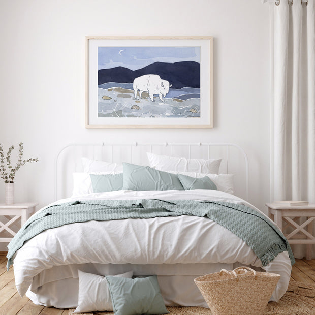 American White Bison Print