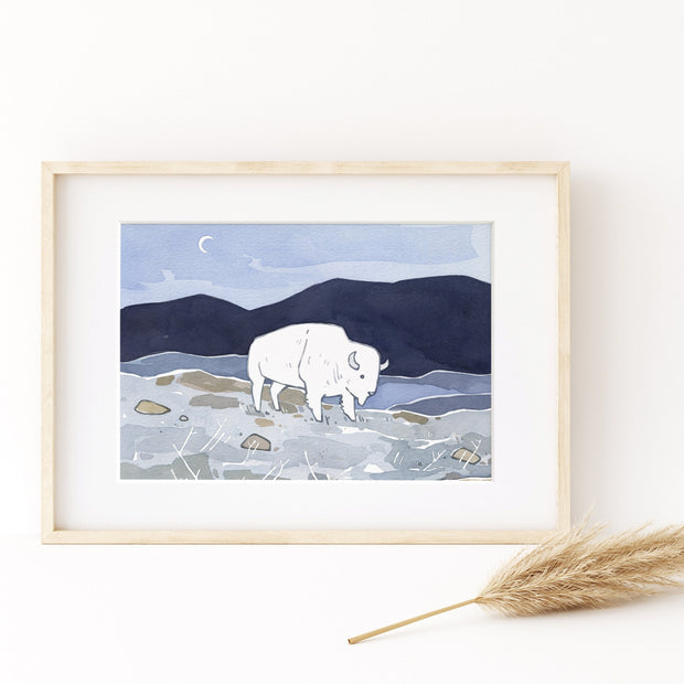 American White Bison Print
