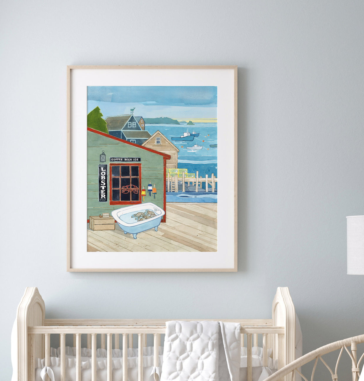 Maine General Store Print Lobster Dock Seascape Art