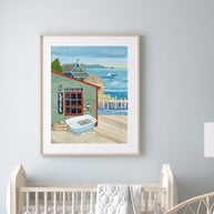 Maine General Store Print Lobster Dock Seascape Art