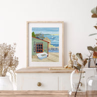 Maine General Store Print Lobster Dock Seascape Art