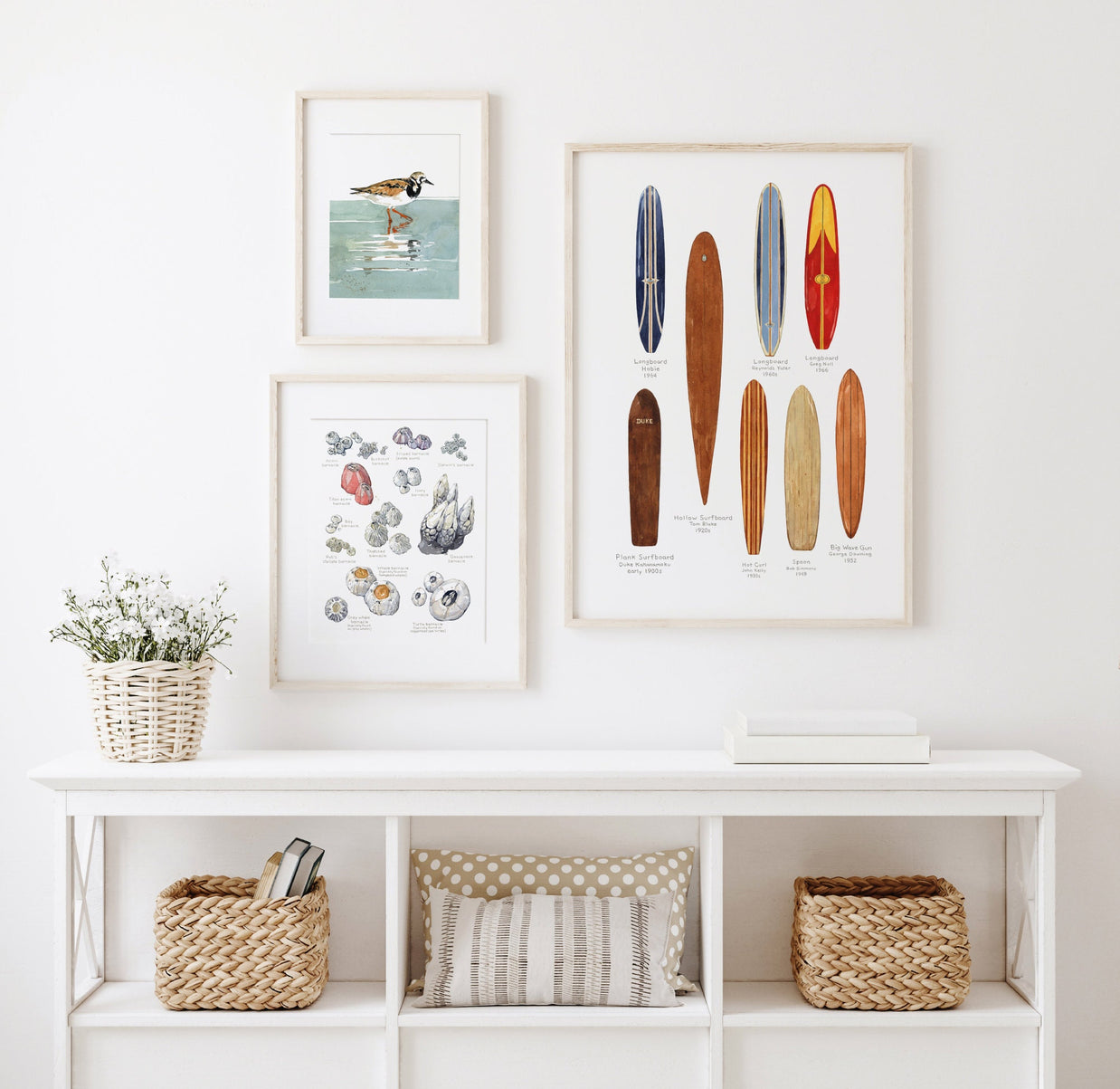 Barnacles Chart Art Print Nautical Watercolor Painting Coastal Wall Decor