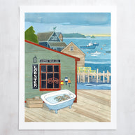 Maine General Store Print Lobster Dock Seascape Art