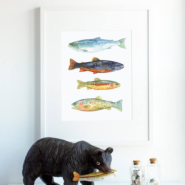 Trout & Salmon Art Print