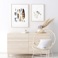 Chickadee On Branch Print