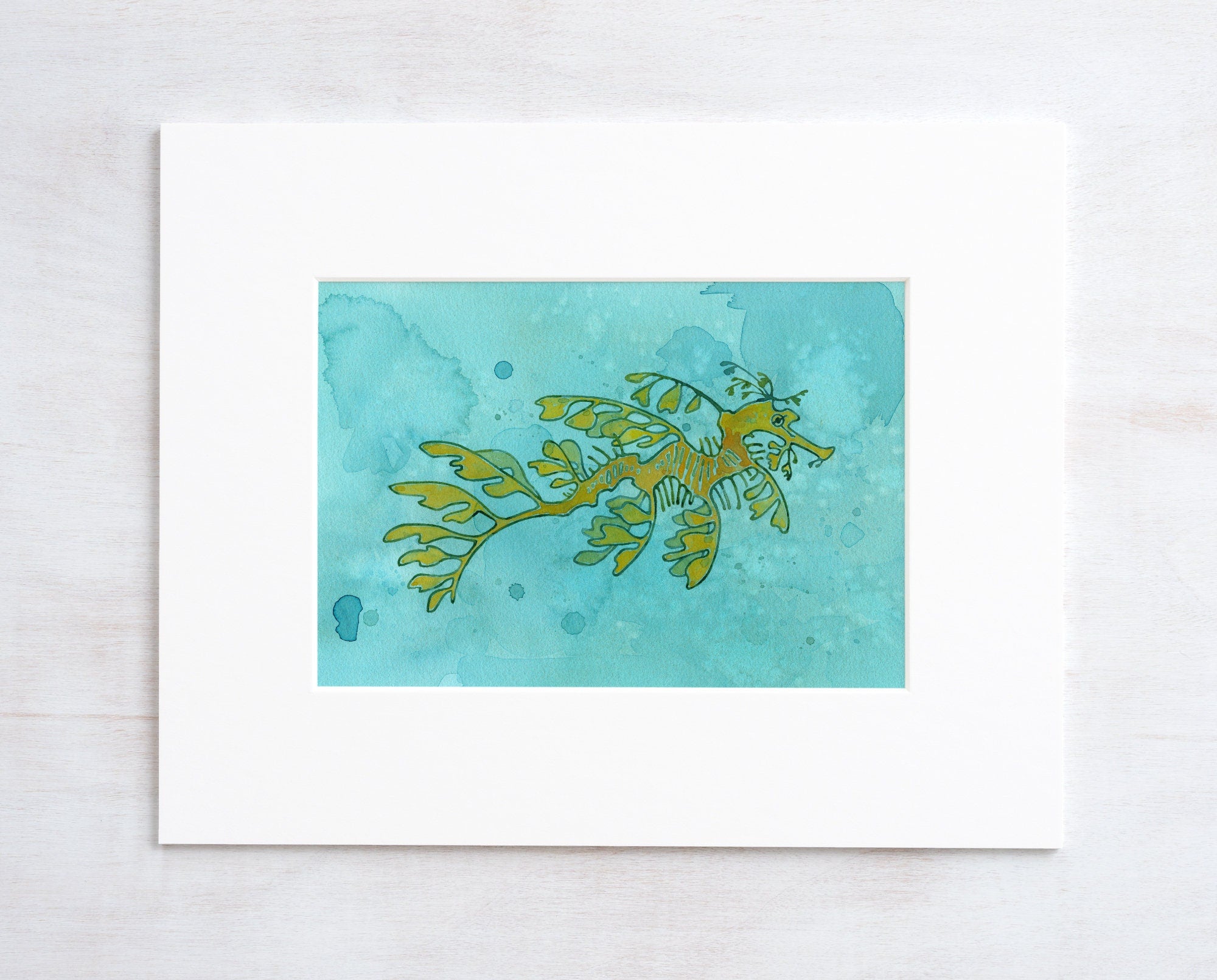 Leafy Sea Dragon Art Print Ocean Nursery Animal Watercolor Illustration