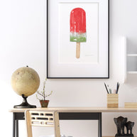 Watermelon Popsicle Watercolor Print