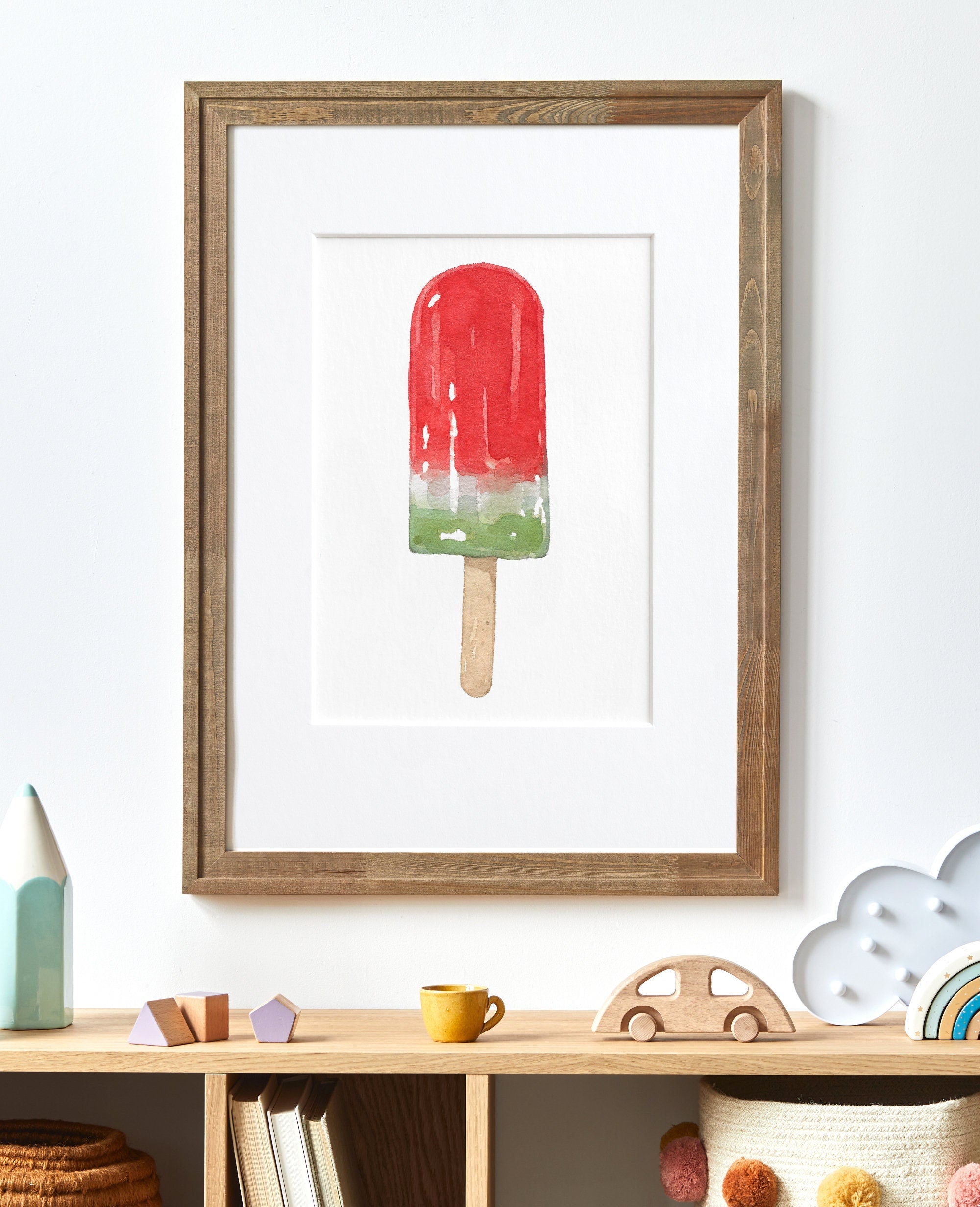 Watermelon Popsicle Watercolor Print