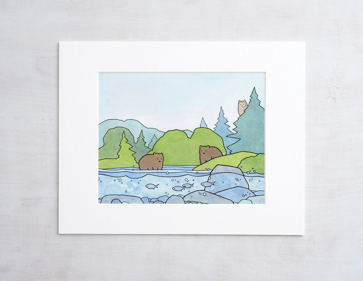 Bears and Owl Print