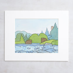 Bears and Owl Print