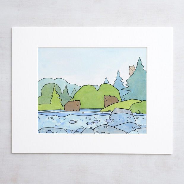 Bears and Owl Print