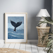 Whale Tail Ocean Print