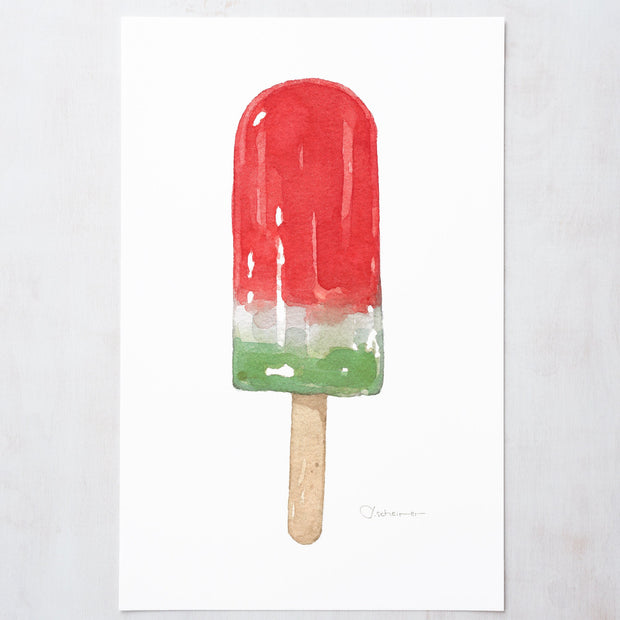 Watermelon Popsicle Watercolor Print