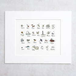 Ocean Alphabet Illustrated Print