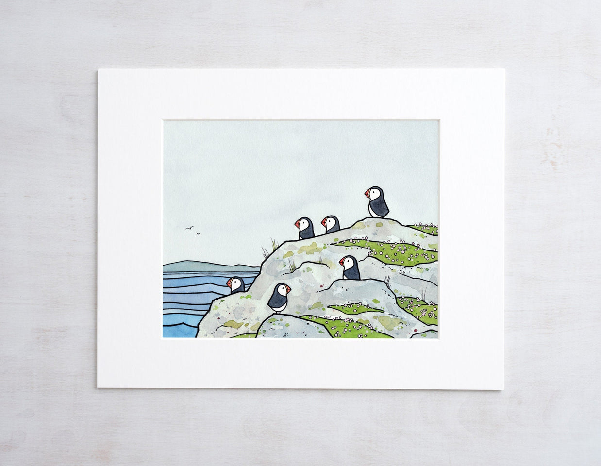 Puffins and Sea Thrift Print