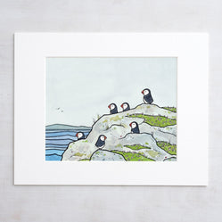 Puffins and Sea Thrift Print