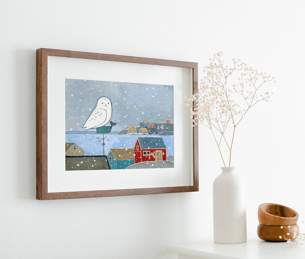 Snowy Owl Coastal New England Print
