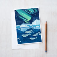 Narwhals Northern Lights Card Set