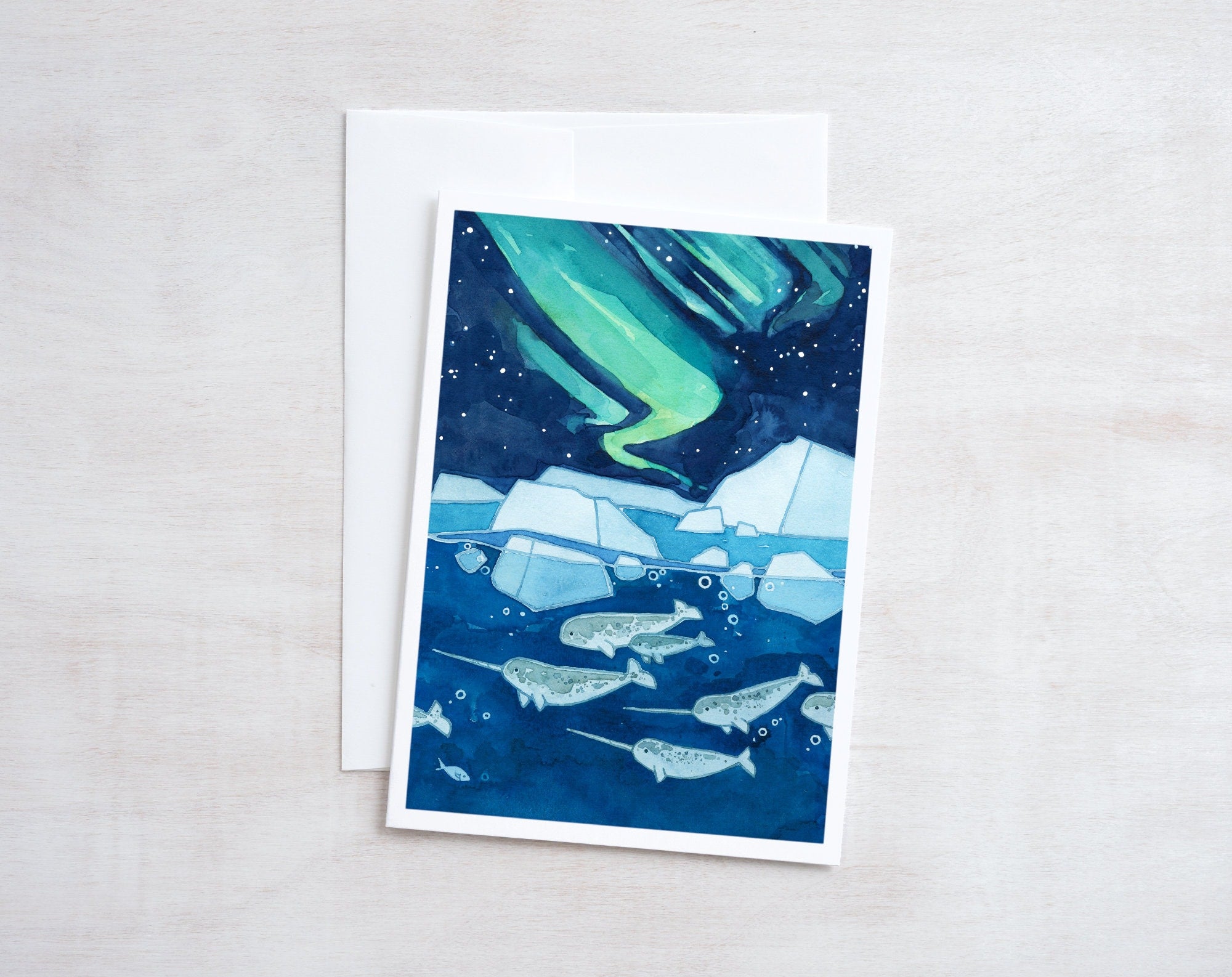 Narwhals Northern Lights Card Set