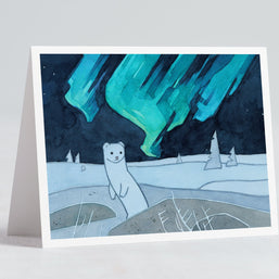 Ermine Northern Lights Holiday Card Set