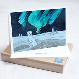Ermine Northern Lights Holiday Card Set