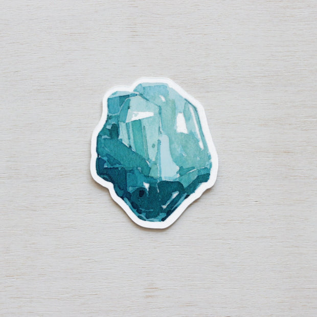 Aquamarine Crystal Vinyl Sticker