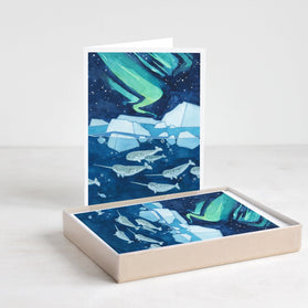 Narwhals Northern Lights Card Set