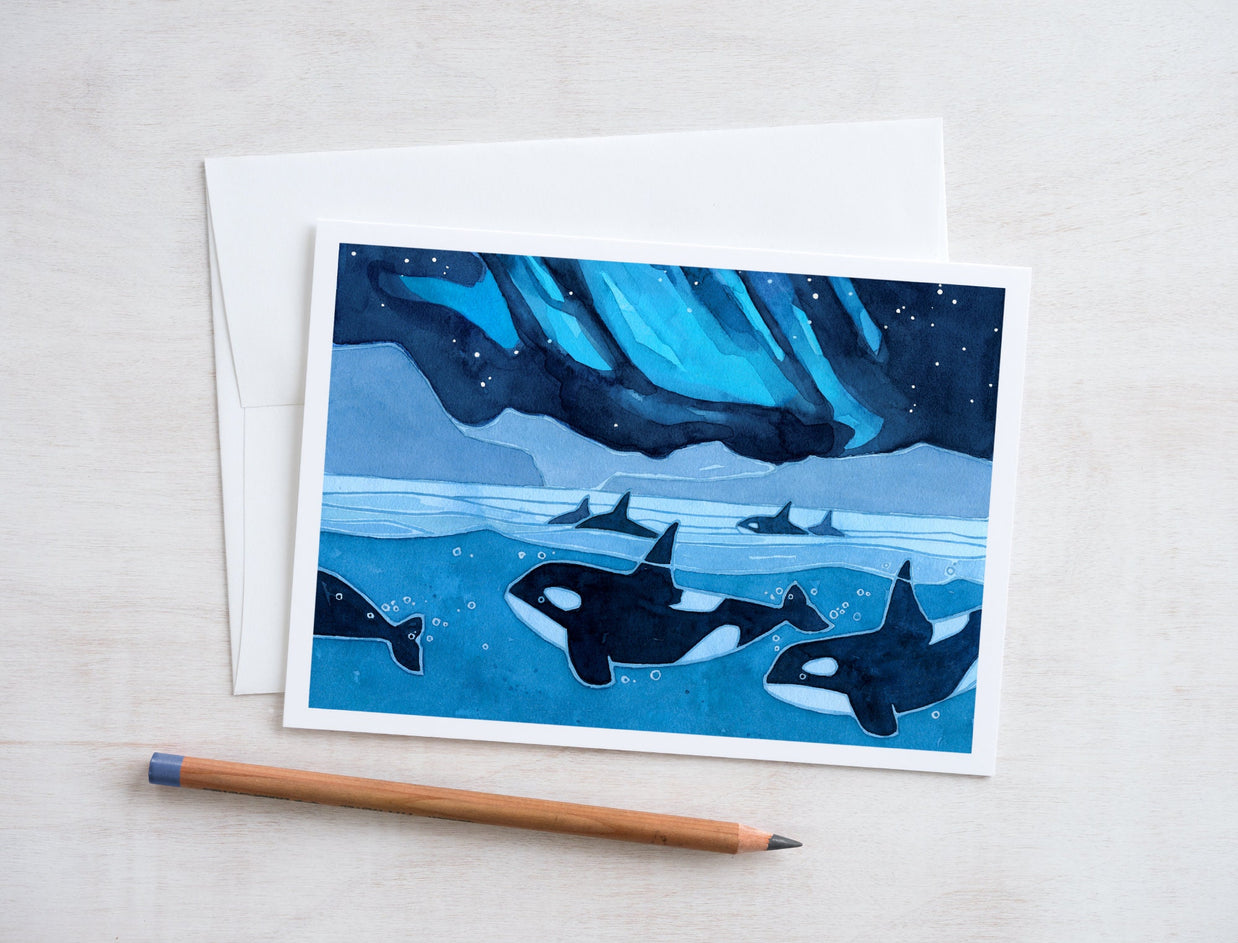 Orcas Northern Lights Card Set