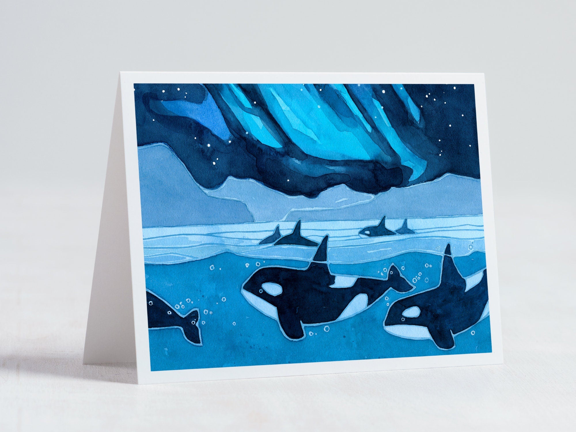 Orcas Northern Lights Card Set