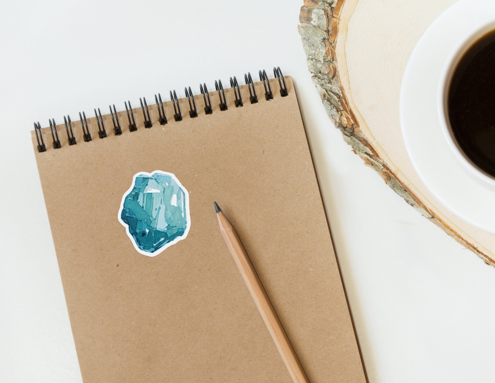 Aquamarine Crystal Vinyl Sticker