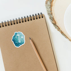 Aquamarine Crystal Vinyl Sticker
