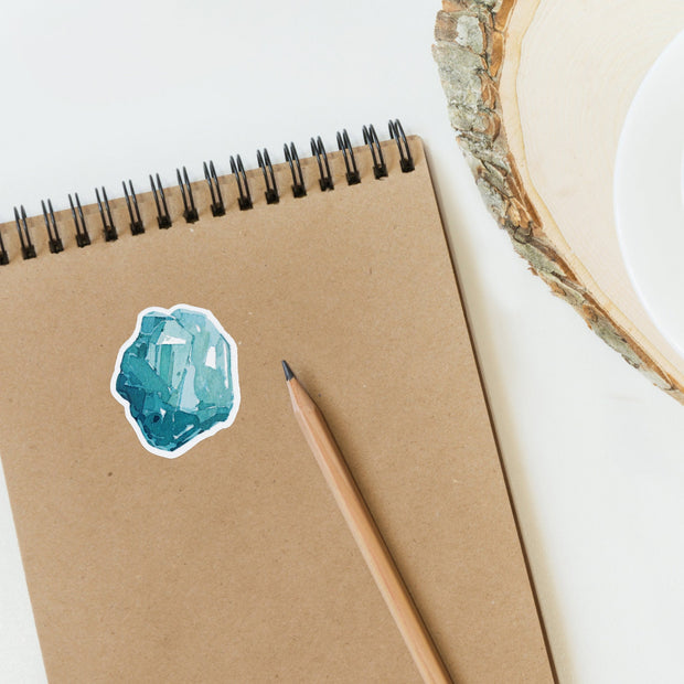 Aquamarine Crystal Vinyl Sticker