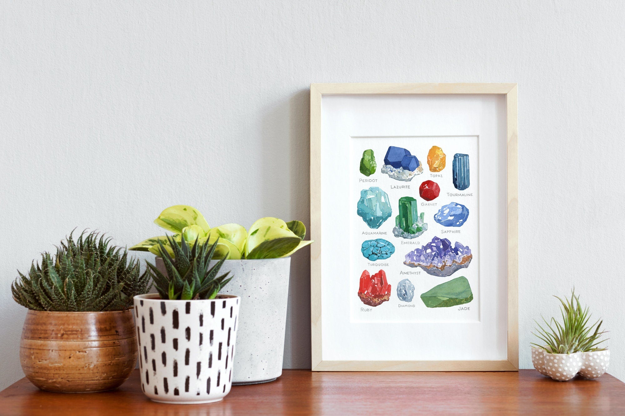 Gemstones Watercolor Print