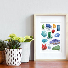 Gemstones Watercolor Print