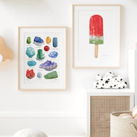 Gemstones Watercolor Print