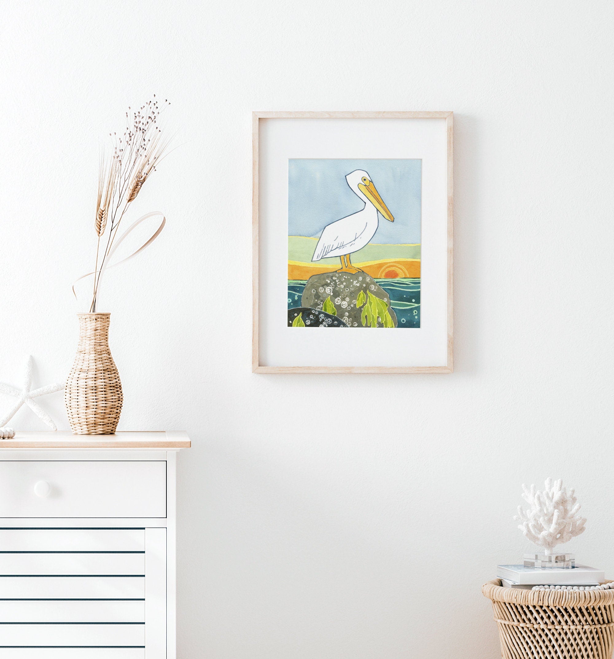 White Pelican Print