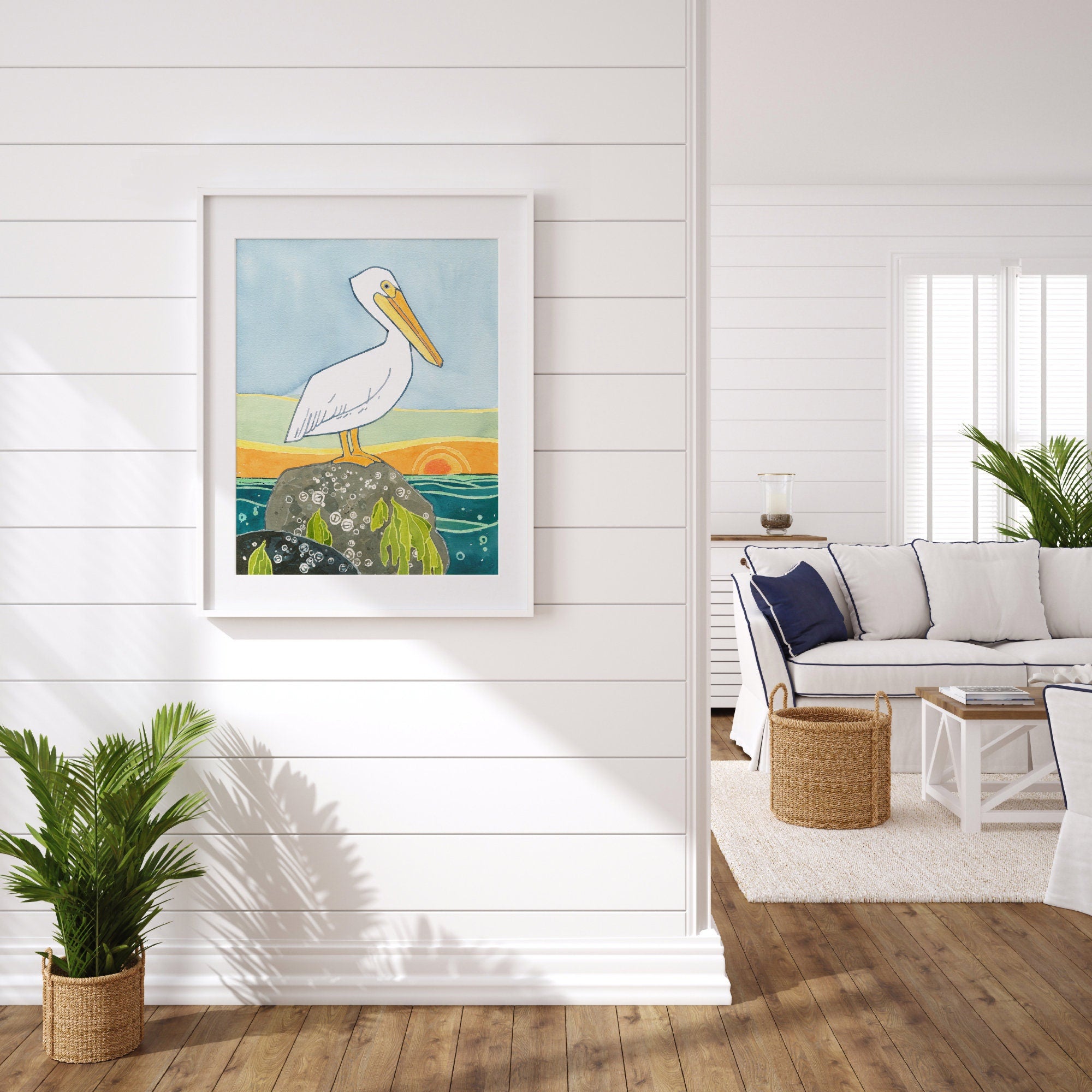 White Pelican Print