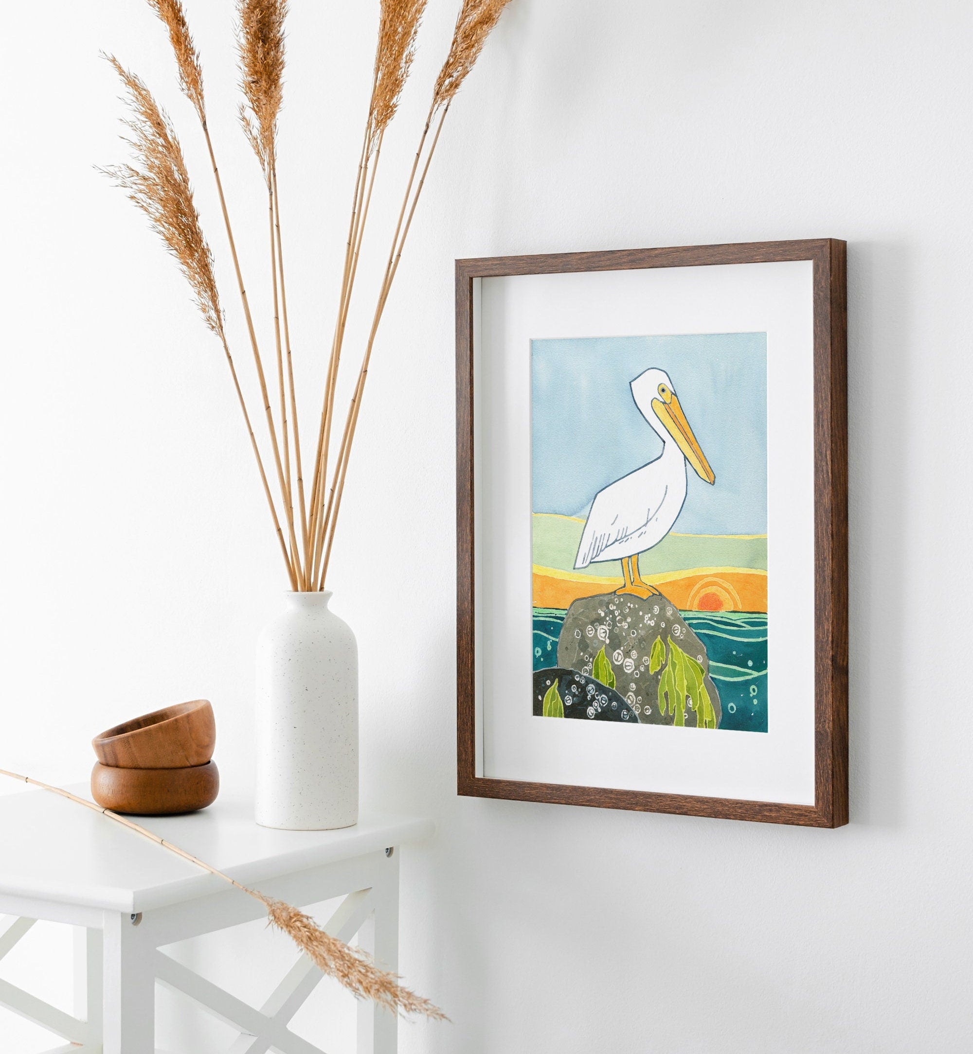 White Pelican Print