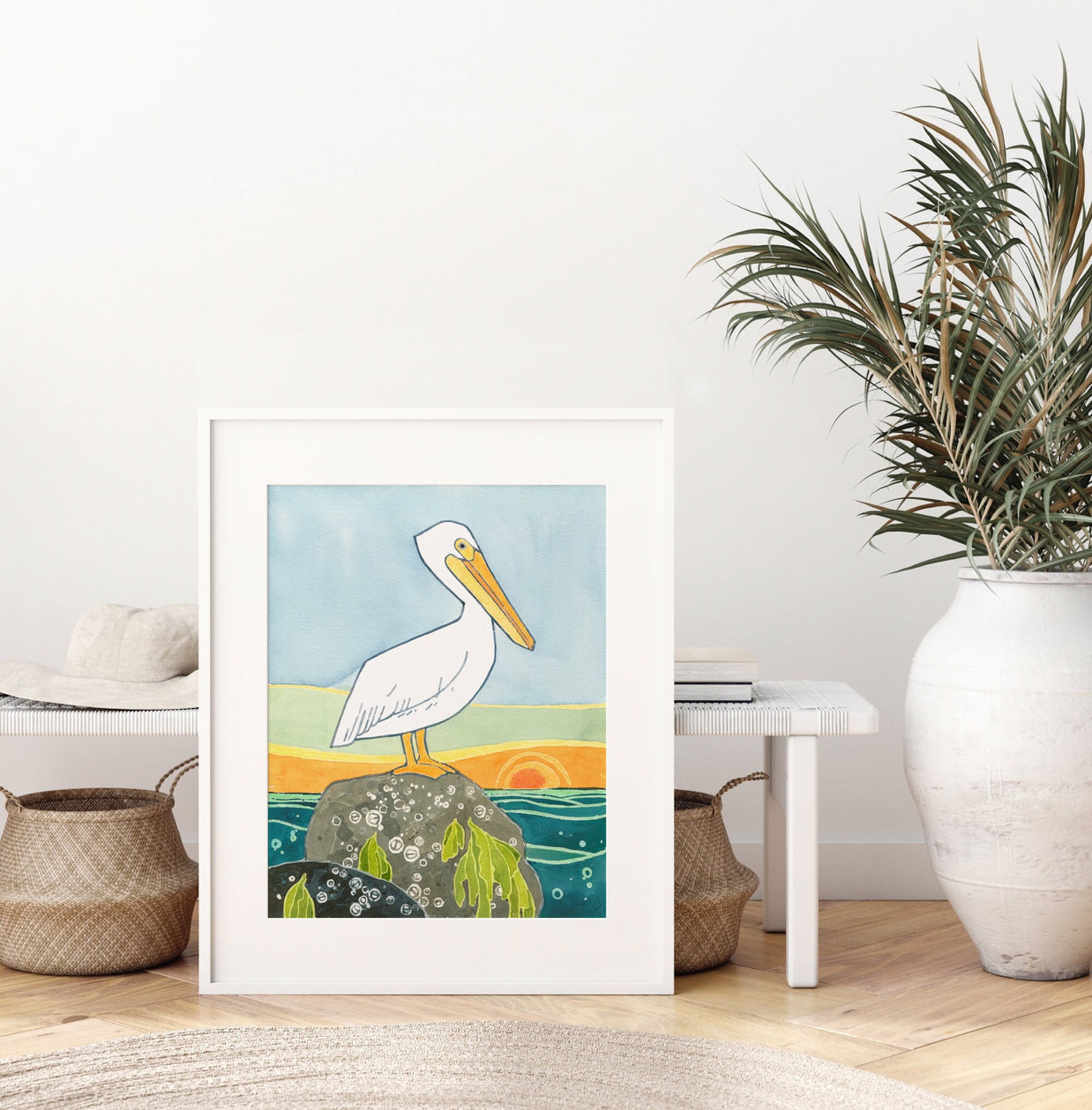 White Pelican Print