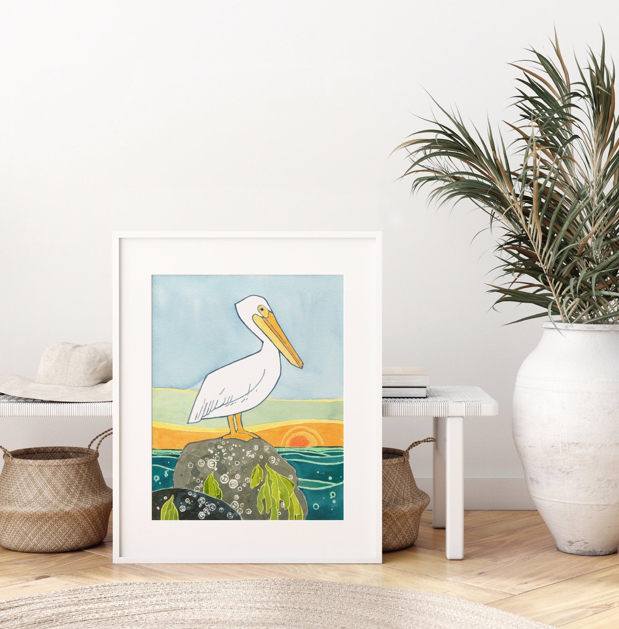 White Pelican Print