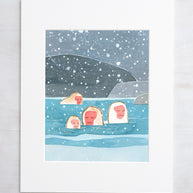 Japanese Snow Monkeys Print