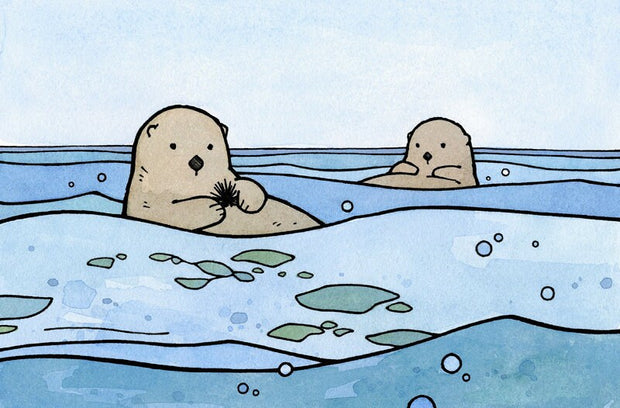 Sea Otters Print