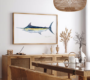 Blue Marlin Watercolor Print