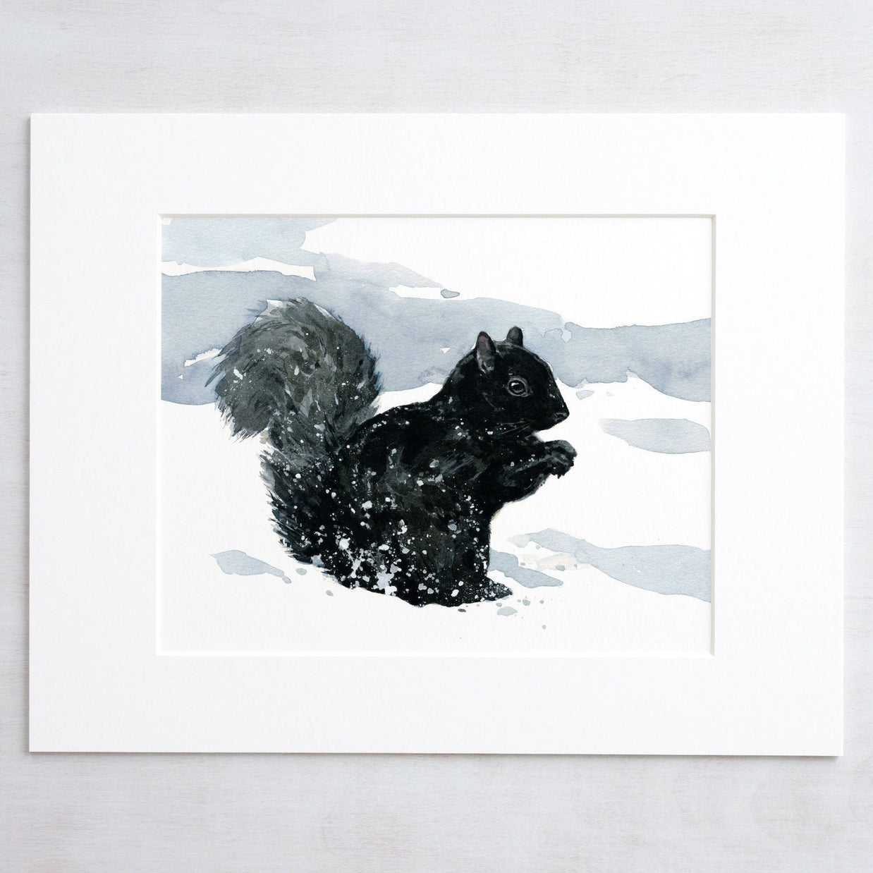 Black Squirrel in Snow Print