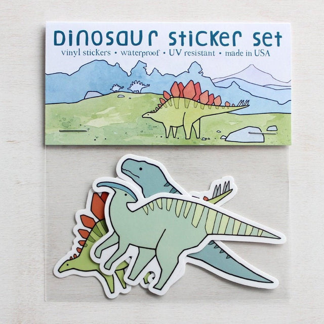 Dinosaur Sticker Set 3 Die Cut Stickers